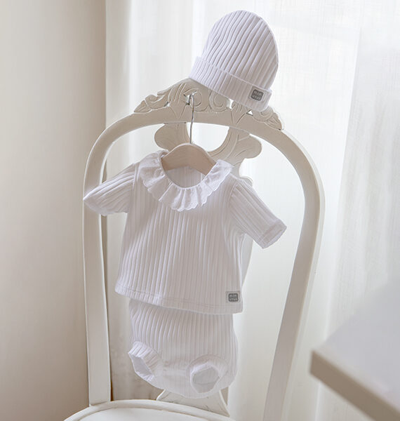 Conjunto Ranita y Jersey Manga Corta Blanco