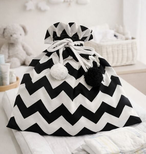 Bolsa Para Muda Chevrón  100 % Algodón